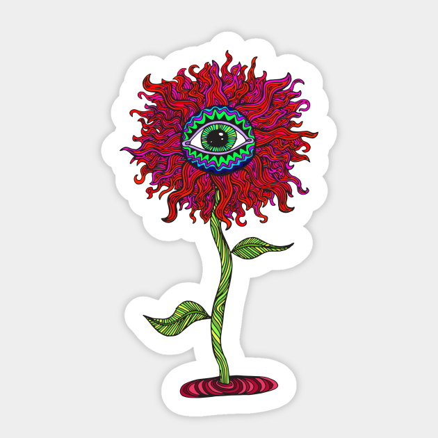 Psychedelic Art Visionary Art 4 Sunflower Sticker Teepublic